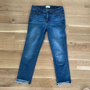 Parker Smith straight cropped ankle fray jeans